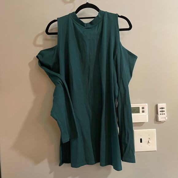 Torrid Top Cutout Foxy Green Sz 4X New Stretch Long Sleeve Pullover - Picture 3 of 9